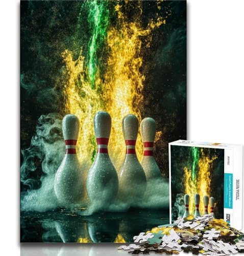 Bowling-Sport-Puzzle 1000 Teile für Erwachsene, Geschenke, Stressabbau, Staycation-Zeitvertreib, mit passendem Poster und Quizblatt, 38x26cm Bowling-Sport-Puzzle 1000 Teile für Erwachsene, Geschenke, Stressabbau, Staycation-Zeitvertreib, mit passendem Poster und Quizblatt, 38x26cm von FLKFDOZ