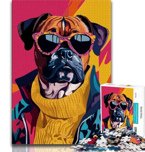 Boxer-Hunde-Puzzle für Erwachsene und Teenager, herausfordernd zu vervollständigen, Aber EIN lustiges und humorvolles Geburtstagsgeschenk, Geschenke, Wandkunst, 38x52cm Boxer-Hunde-Puzzle für Erwachsene und Teenager, herausfordernd zu vervollständigen, Aber EIN lustiges und humorvolles Geburtstagsgeschenk, Geschenke, Wandkunst, 38x52cm von FLKFDOZ