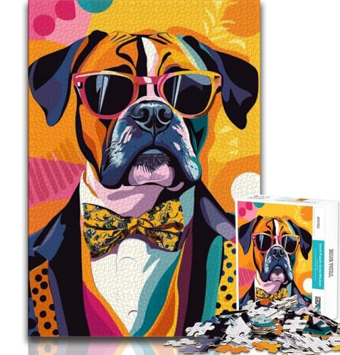 Boxer-Hunde-Puzzle für Teenager, anspruchsvolles Spielspielzeug, jedes Teil ist einzigartig – anspruchsvolles Familienspiel, 38x26cm Boxer-Hunde-Puzzle für Teenager, anspruchsvolles Spielspielzeug, jedes Teil ist einzigartig – anspruchsvolles Familienspiel, 38x26cm von FLKFDOZ