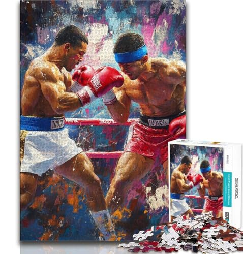 Boxer-Kampf-Puzzle 1000 Teile für Teenager, Lernspiele, Heimdekoration, Geschenk für die ganze Familie, 38x26cm Boxer-Kampf-Puzzle 1000 Teile für Teenager, Lernspiele, Heimdekoration, Geschenk für die ganze Familie, 38x26cm von FLKFDOZ
