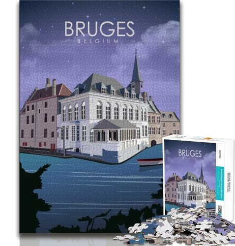 Brügge, Belgien, Reisekunst-Puzzle, 1000 Teile, für Teenager, Geschenke, Quizspiel, Wanddekoration, einzigartige Geburtstags, 38x52cm Brügge, Belgien, Reisekunst-Puzzle, 1000 Teile, für Teenager, Geschenke, Quizspiel, Wanddekoration, einzigartige Geburtstags, 38x52cm von FLKFDOZ