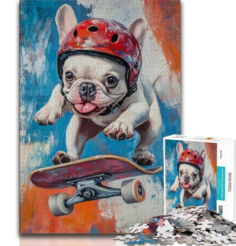 Bulldog-Skateboard-Puzzles für Erwachsene und Teenager, Puzzle, Spielzeug, Lernspiele, Stressabbau, tolle Geschenke und Spielzeuge, 38x26cm Bulldog-Skateboard-Puzzles für Erwachsene und Teenager, Puzzle, Spielzeug, Lernspiele, Stressabbau, tolle Geschenke und Spielzeuge, 38x26cm von FLKFDOZ