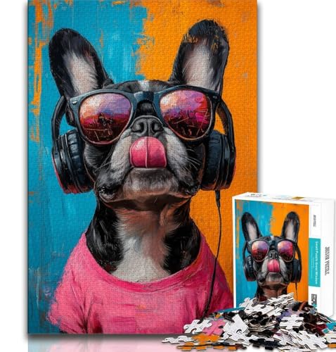 Bulldogge hört Musik Puzzle für Erwachsene 1000, anspruchsvoll zu vervollständigen, Aber lustiges und humorvolles Lernspiel zum Geburtstag 38x26cm Bulldogge hört Musik Puzzle für Erwachsene 1000, anspruchsvoll zu vervollständigen, Aber lustiges und humorvolles Lernspiel zum Geburtstag 38x26cm von FLKFDOZ