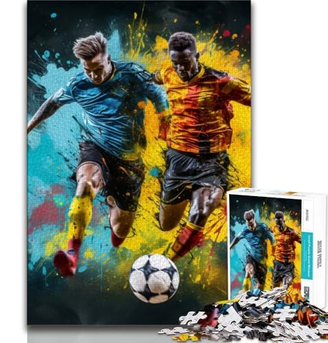 Bunte Fußball-Sport-Puzzles für Erwachsene, helfen dem Gehirn beim Trainieren, süchtig machendes Spielzeug, um Geduld zu fördern, geeignet für Paare, 38x26cm Bunte Fußball-Sport-Puzzles für Erwachsene, helfen dem Gehirn beim Trainieren, süchtig machendes Spielzeug, um Geduld zu fördern, geeignet für Paare, 38x26cm von FLKFDOZ