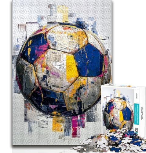 Buntes Fußball-Puzzle mit 2000 Teilen für Teenager, Familienspiel zum Stressabbau, schwierige Herausforderung, Künstlersammlung, bildende Kunst, 70x100cm Buntes Fußball-Puzzle mit 2000 Teilen für Teenager, Familienspiel zum Stressabbau, schwierige Herausforderung, Künstlersammlung, bildende Kunst, 70x100cm von FLKFDOZ