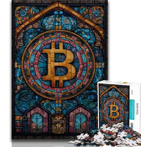 Buntglas-Bitcoin-Puzzle, 1000 Teile, für Erwachsene und Jugendliche, Lernspielzeug, Familienspiele, Geburtstagsgeschenk, Geschenke, 50x75cm Buntglas-Bitcoin-Puzzle, 1000 Teile, für Erwachsene und Jugendliche, Lernspielzeug, Familienspiele, Geburtstagsgeschenk, Geschenke, 50x75cm von FLKFDOZ