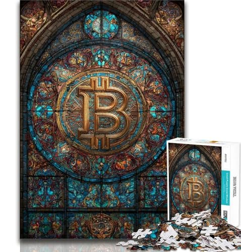 Buntglas-Bitcoin-Puzzles für Erwachsene und Teenager, lustige Familienspiele, ganze Familie, 70x100cm Buntglas-Bitcoin-Puzzles für Erwachsene und Teenager, lustige Familienspiele, ganze Familie, 70x100cm von FLKFDOZ