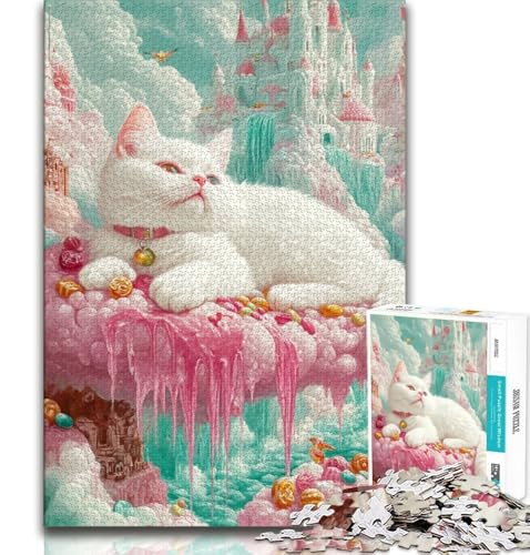 Candy Cat 1000-teiliges Puzzle für Teenager, Lernspiele, Heimdekoration, geeignet für die Schreibtischdekoration, 38x52cm Candy Cat 1000-teiliges Puzzle für Teenager, Lernspiele, Heimdekoration, geeignet für die Schreibtischdekoration, 38x52cm von FLKFDOZ