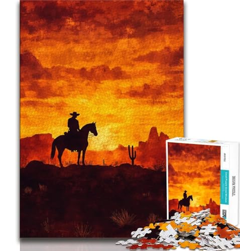 Cowboy-Art-Puzzle 1000 Teile für Erwachsene und Jugendliche, Spielzeug, Lernspiele, Stressabbau, tolle Geschenke und Spielzeuge, 50x75cm Cowboy-Art-Puzzle 1000 Teile für Erwachsene und Jugendliche, Spielzeug, Lernspiele, Stressabbau, tolle Geschenke und Spielzeuge, 50x75cm von FLKFDOZ