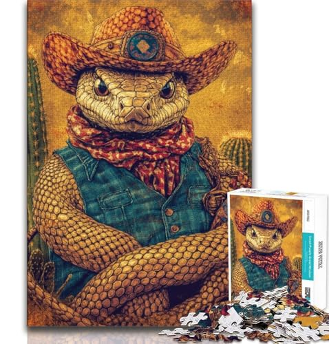 Cowboy-Schlangen-Puzzles für Erwachsene und Jugendliche, dekomprimierendes intellektuelles Lernspielzeug, Geburtstagsgeschenk, Geschenke, Wandkunst, 50x75cm Cowboy-Schlangen-Puzzles für Erwachsene und Jugendliche, dekomprimierendes intellektuelles Lernspielzeug, Geburtstagsgeschenk, Geschenke, Wandkunst, 50x75cm von FLKFDOZ