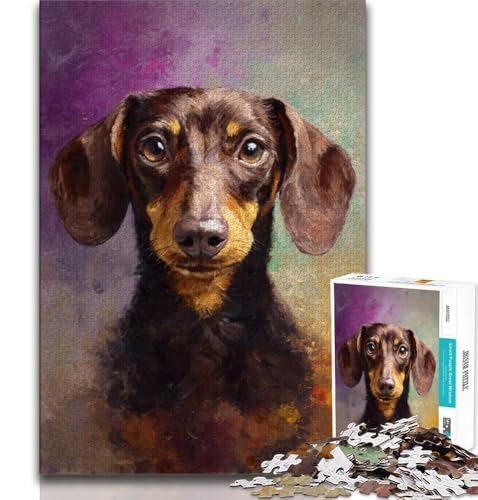 Dackel-Ölgemälde-Puzzle für Erwachsene, 1000-teiliges Puzzle, Denkspiel, Wanddekoration, einzigartige Geburtstags, 38x26cm Dackel-Ölgemälde-Puzzle für Erwachsene, 1000-teiliges Puzzle, Denkspiel, Wanddekoration, einzigartige Geburtstags, 38x26cm von FLKFDOZ