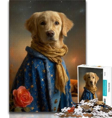 Der kleine Prinz Hund Puzzle für Erwachsene 1000 Teile, Familienspiel zum Stressabbau, schwierige Herausforderung, Künstlersammlung, bildende Kunst, 50x75cm von FLKFDOZ