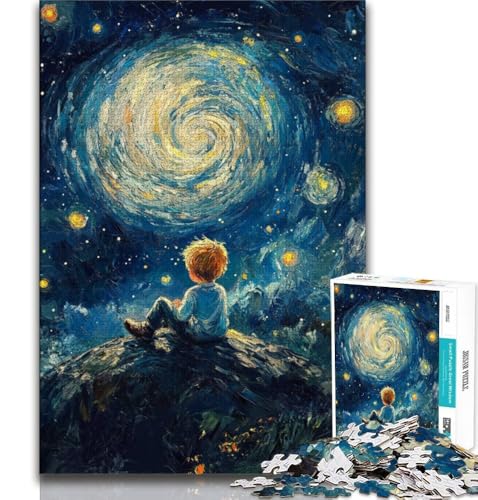 Der kleine Prinz des Nachthimmels, Puzzles für Erwachsene und Jugendliche, entspannendes intellektuelles Lernspielzeug, Geburtstagsgeschenk, Geschenke, Wandkunst, 38x52cm Der kleine Prinz des Nachthimmels, Puzzles für Erwachsene und Jugendliche, entspannendes intellektuelles Lernspielzeug, Geburtstagsgeschenk, Geschenke, Wandkunst, 38x52cm von FLKFDOZ