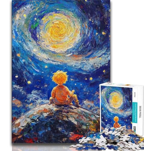 Der kleine Prinz des Nachthimmels, Puzzles für Teenager, 1000 Teile, Lernspiel, Herausforderung, Spielzeug, Wanddekoration, einzigartige Geburtstags, 50x75cm von FLKFDOZ