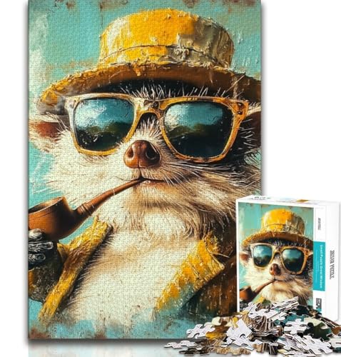 Detective Mongoose 1000-teiliges Puzzle für Erwachsene, Geschenke, Lernspiele, Heimdekoration, Angebot als Geschenk für die ganze Familie, 38x26cm von FLKFDOZ