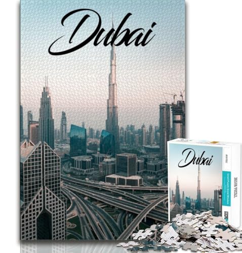 Dubai-Puzzles für Erwachsene und Jugendliche, 1000 Teile, Dekomprimierendes intellektuelles Lernspielzeug, tolle Geschenke und Spielzeuge, 50x75cm von FLKFDOZ