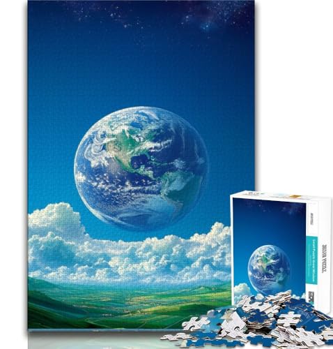 Erdlandschaft-Puzzle mit 1000 Teilen für Teenager, Stressabbau, Zeitvertreib zu Hause, mit passendem Poster und Quizblatt, 38x52cm von FLKFDOZ