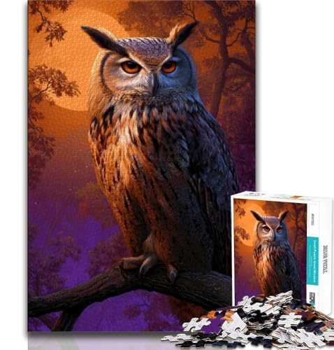 Eule auf dem Baum Puzzle für Erwachsene 1000 Teile Puzzle, Denkspiel Wanddekoration Einzigartige Geburtstags 38x52cm von FLKFDOZ