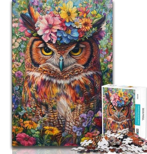 Eulenblumen-Puzzle für Teenager, 1000 Teile, anspruchsvolles Spiel, Geschenke für die ganze Familie, 50x75cm Eulenblumen-Puzzle für Teenager, 1000 Teile, anspruchsvolles Spiel, Geschenke für die ganze Familie, 50x75cm von FLKFDOZ