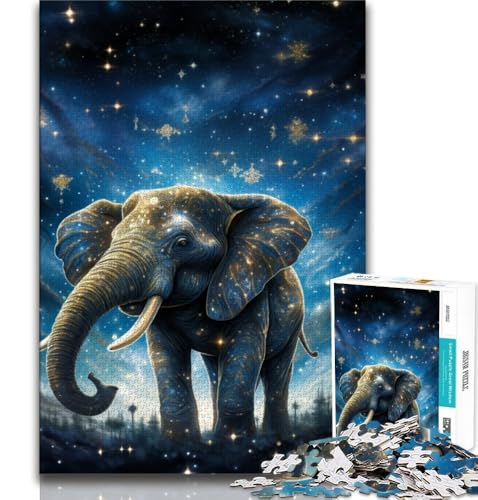 Fantastische Tiere Elefant 1000 Teile Puzzle für Erwachsene und Jugendliche, Spielzeug, Lernspiele, Stressabbau, tolle Geschenke und Spielzeuge, 50x75cm von FLKFDOZ