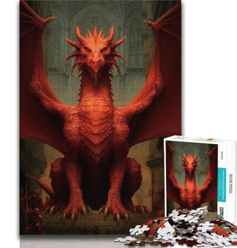 Fantasy-Drachen-Puzzle, 1000 Teile, für Teenager, Geschenke, Spielzeug, Lernspiele, Stressabbau, tolle Geschenke und Spielzeuge, 50x75cm Fantasy-Drachen-Puzzle, 1000 Teile, für Teenager, Geschenke, Spielzeug, Lernspiele, Stressabbau, tolle Geschenke und Spielzeuge, 50x75cm von FLKFDOZ