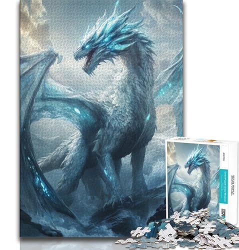 Fantasy Flying Dragon Puzzle 1000 Teile für Teenager, hilft dem Gehirn beim Trainieren, süchtig machendes Spielzeug, um Geduld zu fördern, Eltern-Kind-Interaktion, 38x52cm von FLKFDOZ
