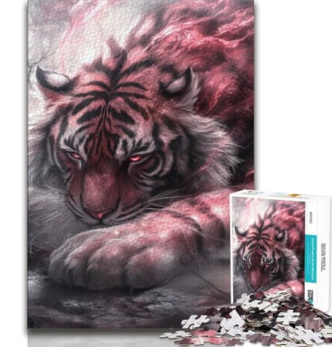 Fantasy Tiger 1000 Teile Puzzle für Erwachsene und Jugendliche, Spielzeug, Lernspiele, Stressabbau, tolle Geschenke und Spielzeuge, 50x75cm von FLKFDOZ