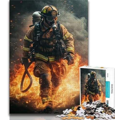 Feuerwehrmann-Puzzle 1000 Teile für Erwachsene und Jugendliche, Spielzeug, Lernspiele, Stressabbau, tolle Geschenke und Spielzeuge, 50x75cm von FLKFDOZ