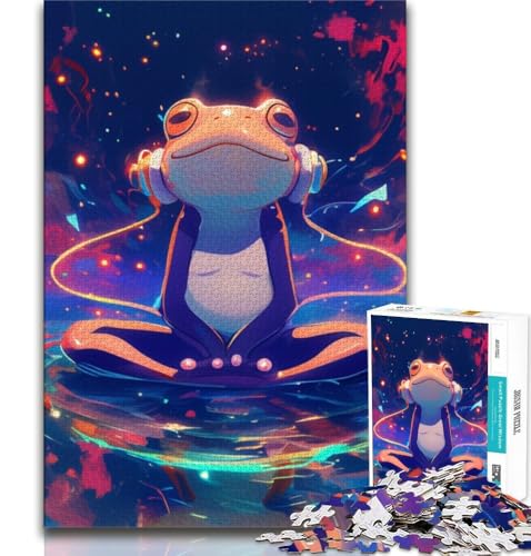 Frosch hört Musik, 1000-teiliges Puzzle für Erwachsene und Jugendliche, anspruchsvolles Spiel, Geschenke für die ganze Familie, 38x26cm Frosch hört Musik, 1000-teiliges Puzzle für Erwachsene und Jugendliche, anspruchsvolles Spiel, Geschenke für die ganze Familie, 38x26cm von FLKFDOZ