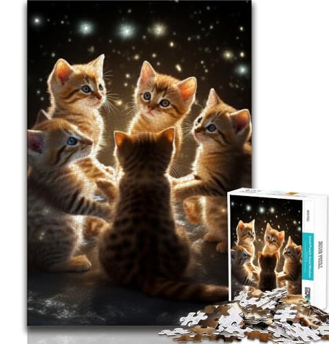 Galaxy Shining Kittens Puzzle 1000 Teile für Teenager-Geschenke, Lernspiele, Wanddekoration, einzigartige Geburtstags, 50x75cm Galaxy Shining Kittens Puzzle 1000 Teile für Teenager-Geschenke, Lernspiele, Wanddekoration, einzigartige Geburtstags, 50x75cm von FLKFDOZ