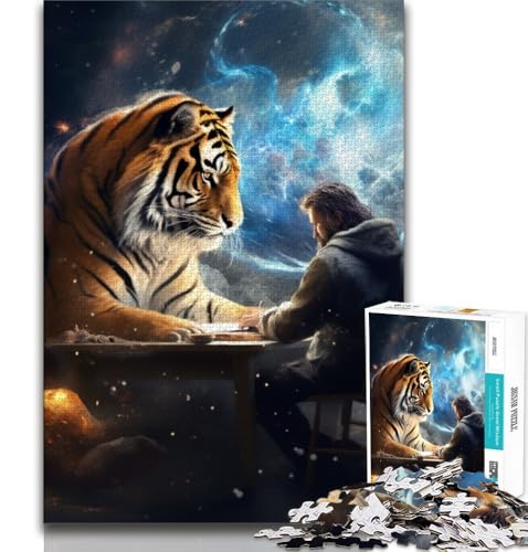 Galaxy Tiger Piano 1000-teiliges Puzzle für Teenager, Stressabbau, Zeitvertreib zu Hause, mit passendem Poster und Quizblatt, 38x26cm Galaxy Tiger Piano 1000-teiliges Puzzle für Teenager, Stressabbau, Zeitvertreib zu Hause, mit passendem Poster und Quizblatt, 38x26cm von FLKFDOZ