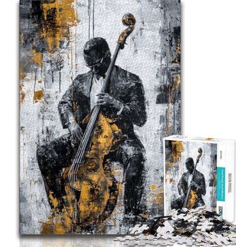 Gitarre Spielen, Ölgemälde, 1000-teiliges Puzzle für Erwachsene, Lernspielzeug, Familienspiele, Geschenke für Freunde und Familie, 50x75cm von FLKFDOZ
