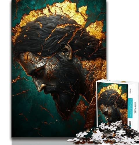 Golden Fantasy Jesus Puzzle 1000 Teile für Teenager-Geschenke, für Lernspiele, Herausforderungsspielzeug, einzigartige Heimdekoration und Geschenke, 50x75cm Golden Fantasy Jesus Puzzle 1000 Teile für Teenager-Geschenke, für Lernspiele, Herausforderungsspielzeug, einzigartige Heimdekoration und Geschenke, 50x75cm von FLKFDOZ