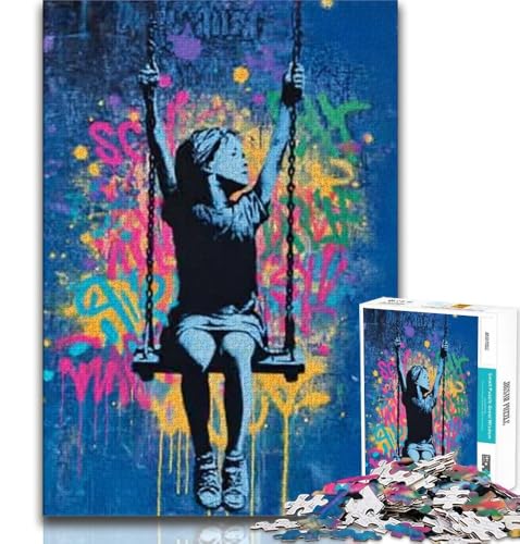 Graffiti-Puzzle für kleine Mädchen, 2000 Teile, anspruchsvoll zu vervollständigen, Aber unterhaltsames und humorvolles Lernspiel zum Geburtstag, 70x100cm von FLKFDOZ