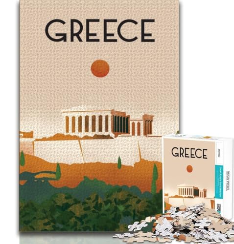 Griechenland-Reiseposter-Puzzle für Erwachsene, 1000 Teile, anspruchsvoll zu vervollständigen, Aber unterhaltsam und humorvoll, einzigartige Heimdekoration und Geschenke, 50x75cm Griechenland-Reiseposter-Puzzle für Erwachsene, 1000 Teile, anspruchsvoll zu vervollständigen, Aber unterhaltsam und humorvoll, einzigartige Heimdekoration und Geschenke, 50x75cm von FLKFDOZ