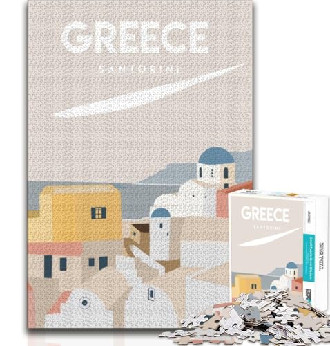 Griechenland Santorini Puzzles für Erwachsene und Jugendliche, 1000 Teile, dekomprimierendes intellektuelles Lernspielzeug, geeignet als Schreibtischdekoration, 50x75cm Griechenland Santorini Puzzles für Erwachsene und Jugendliche, 1000 Teile, dekomprimierendes intellektuelles Lernspielzeug, geeignet als Schreibtischdekoration, 50x75cm von FLKFDOZ