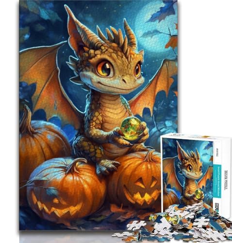 Halloween-Drache, 1000-teiliges Puzzle für Erwachsene, Geschenke, Lernspiele, Heimdekoration, als Geschenk für die ganze Familie, 38x52cm von FLKFDOZ