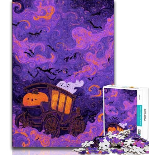 Halloween-Kürbiskutsche, 2000 Teile, Puzzle für Erwachsene und Jugendliche, anspruchsvolles Spielspielzeug, jedes Teil ist einzigartig – anspruchsvolles Familienspiel, 70x100cm von FLKFDOZ