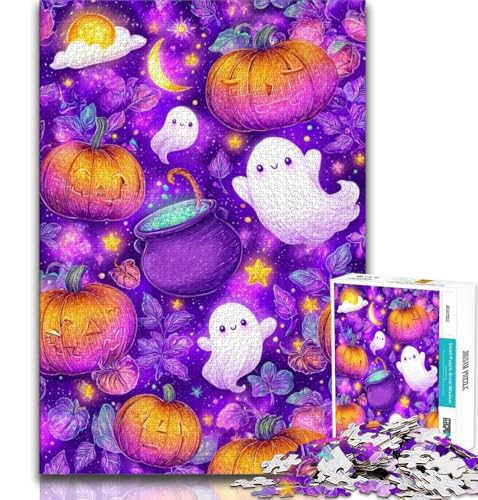 Halloween-Puzzle 1000 Teile für Teenager-Geschenke, Spielzeug, Lernspiele, Stressabbau, tolle Geschenke und Spielzeuge, 38x52cm von FLKFDOZ