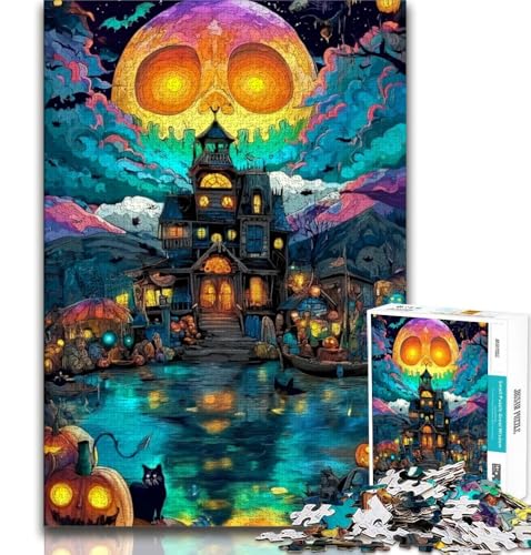 Halloween-Schloss-Puzzles für Teenager, als Lernspiel-Herausforderungsspielzeug, ganze Familie, 38x26cm von FLKFDOZ