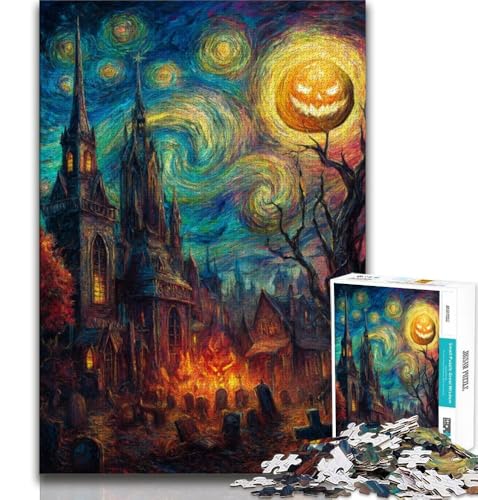 Halloween-Skelettlandschaft, 1000-teiliges Puzzle für Erwachsene und Jugendliche, Lernspiel, Herausforderung, Spielzeug, Wanddekoration, einzigartige Geburtstags, 50x75cm von FLKFDOZ