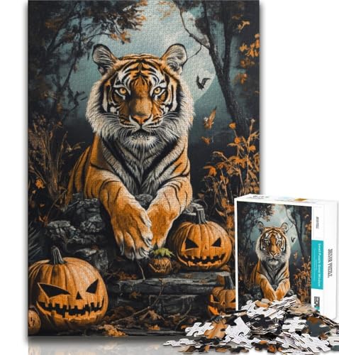 Halloween-Tiger-Puzzle für Erwachsene, 2000 Teile, Stressabbau, schwierige Herausforderung, als Geschenk für die ganze Familie, 70x100cm Halloween-Tiger-Puzzle für Erwachsene, 2000 Teile, Stressabbau, schwierige Herausforderung, als Geschenk für die ganze Familie, 70x100cm von FLKFDOZ