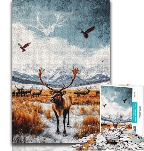 Hirsch-Puzzle, 2000 Teile, für Erwachsene und Jugendliche, Lernspiele, Wanddekoration, einzigartige Geburtstags, 70x100cm Hirsch-Puzzle, 2000 Teile, für Erwachsene und Jugendliche, Lernspiele, Wanddekoration, einzigartige Geburtstags, 70x100cm von FLKFDOZ