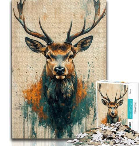 Hirsche in Bergen und Flüssen, Puzzle für Erwachsene, 2000 Teile, anspruchsvolles Spiel und Familienspiel, Wanddekoration, einzigartige Geburtstags, 70x100cm von FLKFDOZ