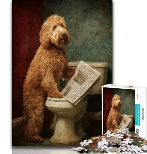 Hund auf der Toilette, 1000-teiliges Puzzle für Erwachsene und Jugendliche, Quizspiel, Wanddekoration, einzigartige Geburtstags, 38x26cm Hund auf der Toilette, 1000-teiliges Puzzle für Erwachsene und Jugendliche, Quizspiel, Wanddekoration, einzigartige Geburtstags, 38x26cm von FLKFDOZ