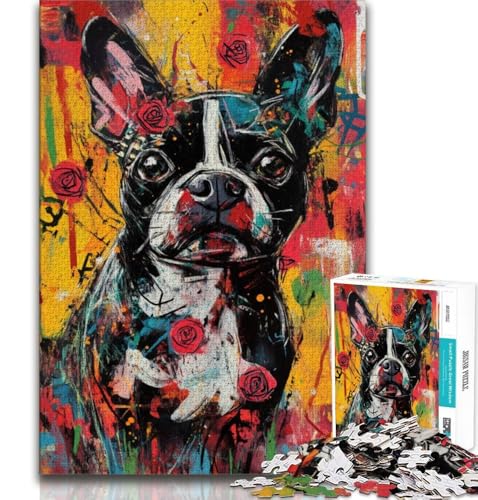 Hunde-Puzzle im Basquiat-Stil, 1000 Teile, für Teenager, Geschenke, Quizspiel, Wanddekoration, einzigartige Geburtstags, 50x75cm Hunde-Puzzle im Basquiat-Stil, 1000 Teile, für Teenager, Geschenke, Quizspiel, Wanddekoration, einzigartige Geburtstags, 50x75cm von FLKFDOZ