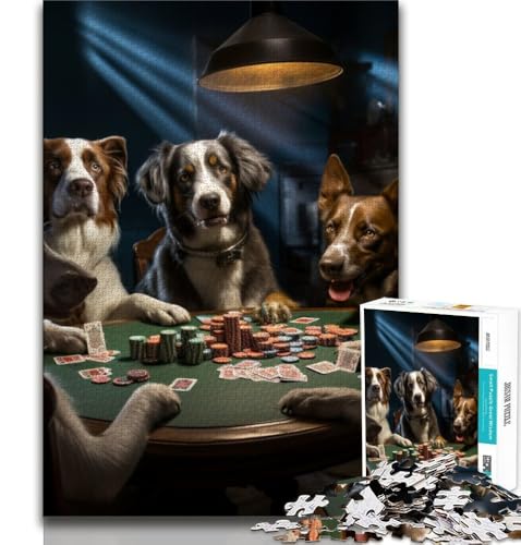 Hunde Spielen Poker, 1000-teiliges Puzzle für Erwachsene und Jugendliche, anspruchsvolles Spiel, Geschenke für die ganze Familie, 50x75cm Hunde Spielen Poker, 1000-teiliges Puzzle für Erwachsene und Jugendliche, anspruchsvolles Spiel, Geschenke für die ganze Familie, 50x75cm von FLKFDOZ