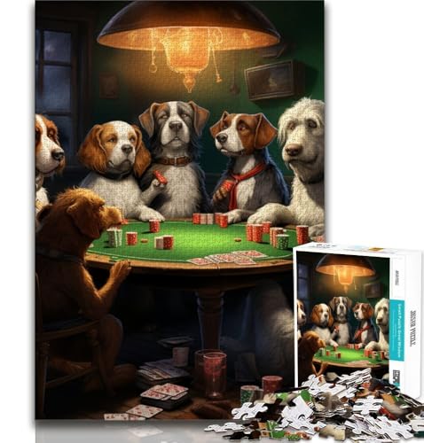 Hunde Spielen Poker, 2000-teiliges Puzzle für Erwachsene und Jugendliche, anspruchsvolles Spiel, Geschenke für die ganze Familie, 70x100cm von FLKFDOZ