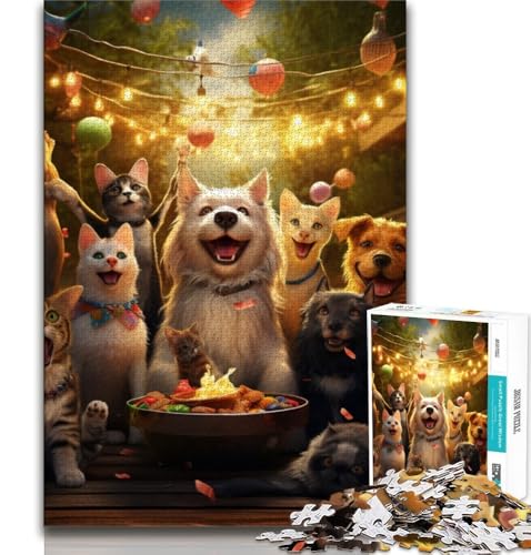 Hundeparty-Puzzle für Erwachsene, 1000 Teile, schwierige, anspruchsvolle Familienaktivitätsspiele, DIY-Spielzeug für Heimwanddekorationsgeschenke, 38x26cm Hundeparty-Puzzle für Erwachsene, 1000 Teile, schwierige, anspruchsvolle Familienaktivitätsspiele, DIY-Spielzeug für Heimwanddekorationsgeschenke, 38x26cm von FLKFDOZ
