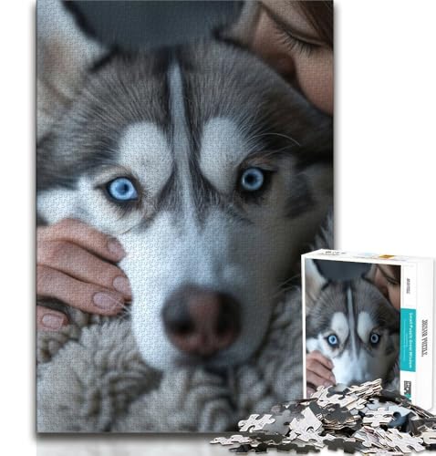 Husky-Hund, 1000 Teile, Puzzle für Erwachsene und Jugendliche, Spielzeug, Lernspiele, Stressabbau, tolle Geschenke und Spielzeuge, 50x75cm Husky-Hund, 1000 Teile, Puzzle für Erwachsene und Jugendliche, Spielzeug, Lernspiele, Stressabbau, tolle Geschenke und Spielzeuge, 50x75cm von FLKFDOZ